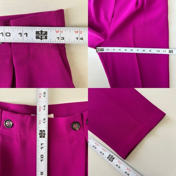 Topshop Trousers Betty Peg High Waisted Pants Magenta Pink Fuchsia Size 4 NWT - Picture 11 of 14